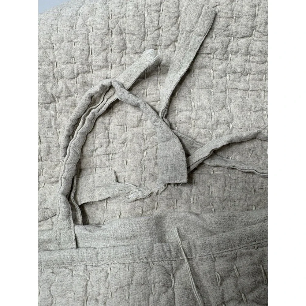 Pottery Barn Beige Pick Stitch Euro Shams